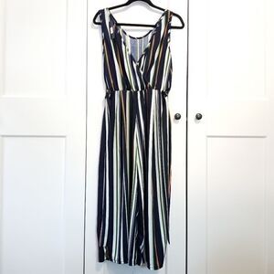 C-mode striped jumpsuit 